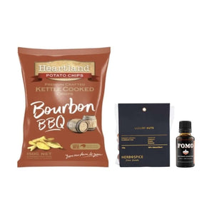 Ingredients including: Bourbon BBQ Chips, Bourbon, Lux Nuts and Fomo | Cocktail Collective