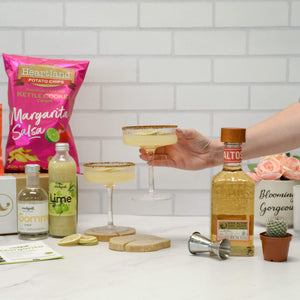 salted margaritas in a ribbed cocktail coupe with altos tequila