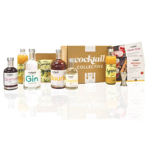 2-in-1 cocktail box with Whiskey Sour ingredients and Clover CLub ingredients