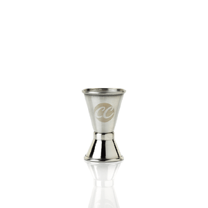 A silver spirit measure from Cocktail Collective