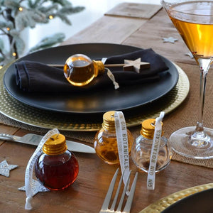 Christmas gin buables on table