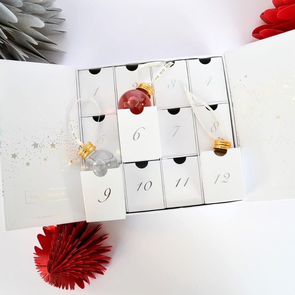 12-day Gin Bauble Advent Calendar with gin baubles