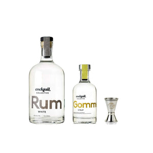 Pina colada ingredients including white rum, gomme syrup and spirit measure 
