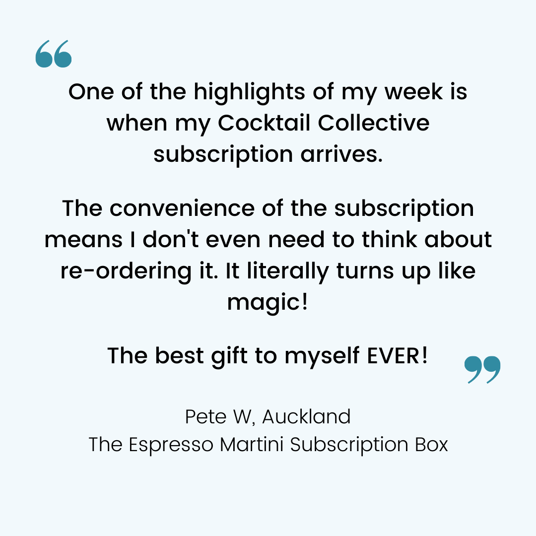 Customer review for the Espresso Martini Subscription Box