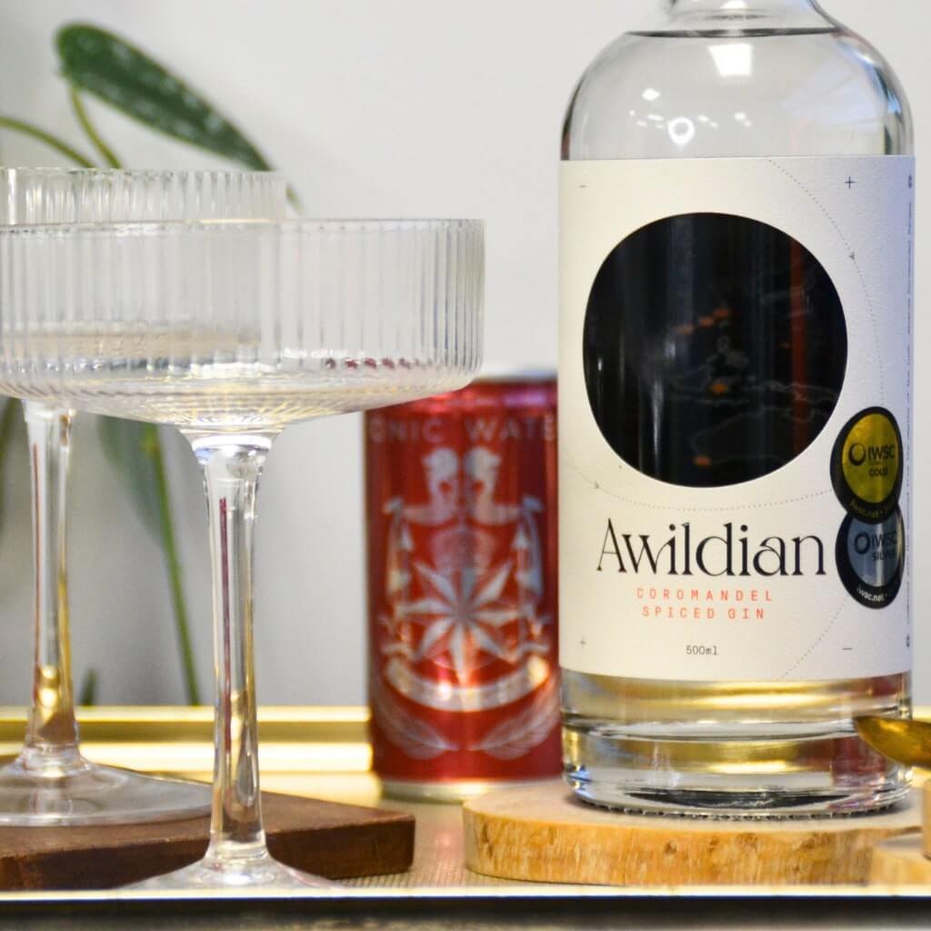 Awildian Coromandel Spiced Gin & Ribbed Cocktail Coupes