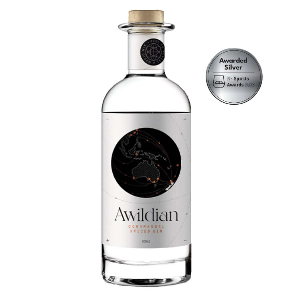 Awildian Spiced Gin and Silver award badge