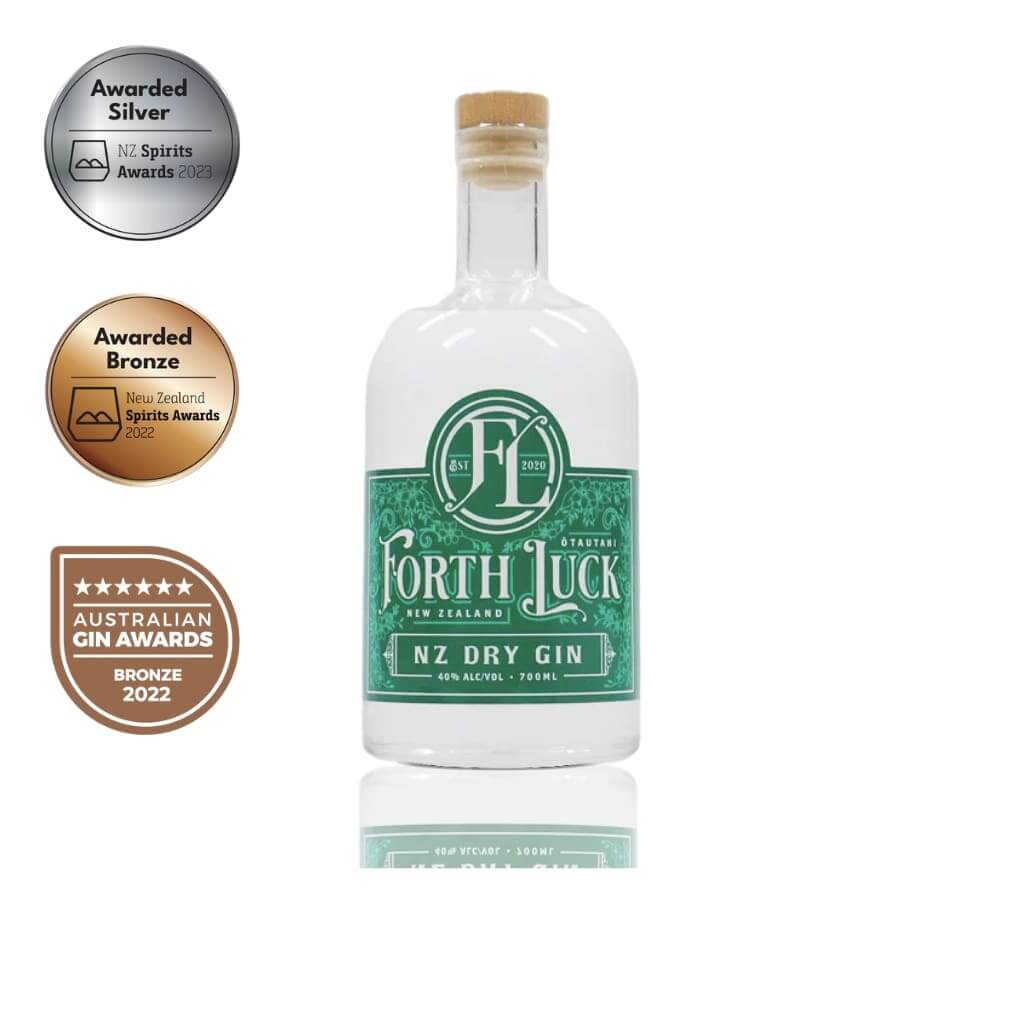 Forth Luck NZ Dry Gin with awards from NZ Spirits Awards and Australian Gin Awards | Cocktail Collective 