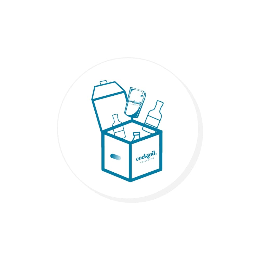 Graphic of cocktail box and ingredients