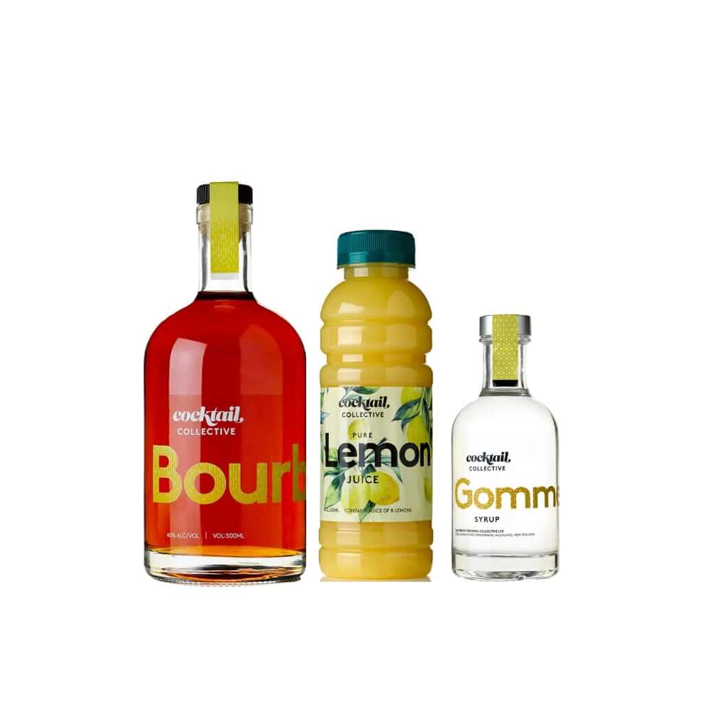 Cocktail Collective's 500ml Bourbon, 350ml Lemon Juice, 200ml Gomme Syrup. 