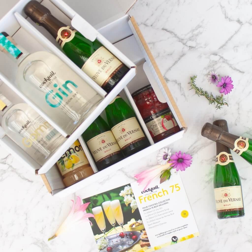 French75 Cocktail Box flatlay