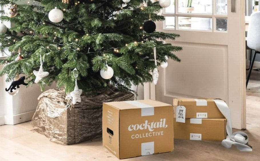 Cocktail boxes under Christmas tree