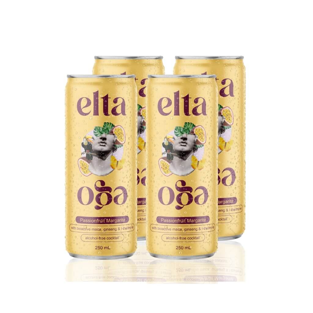 Elta Ego Passionfruit Margarita non-alcoholic cocktail cans