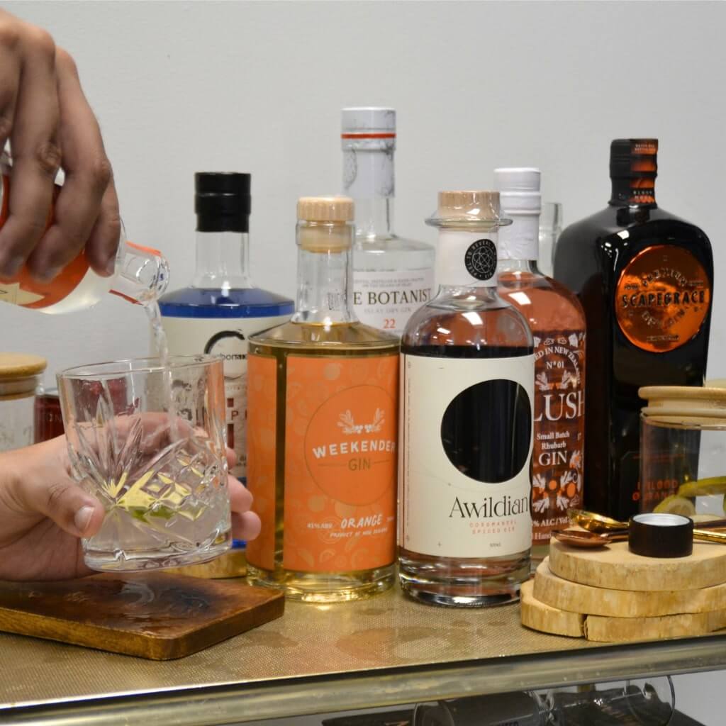 Selection of Gins in the Gin Shop