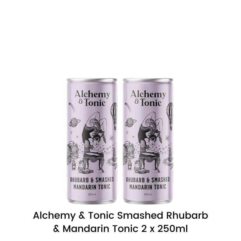 Alchemy & Tonic Rhibarb and Mandarin cans