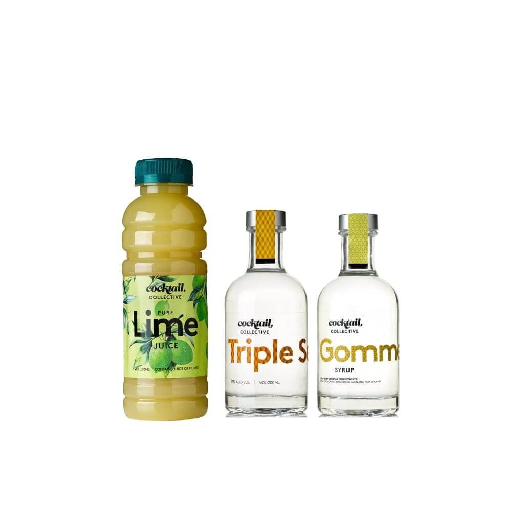 Lime Juice, Triple Sec & Gomme Syrup from Cocktail Collective's Margarita cocktail box