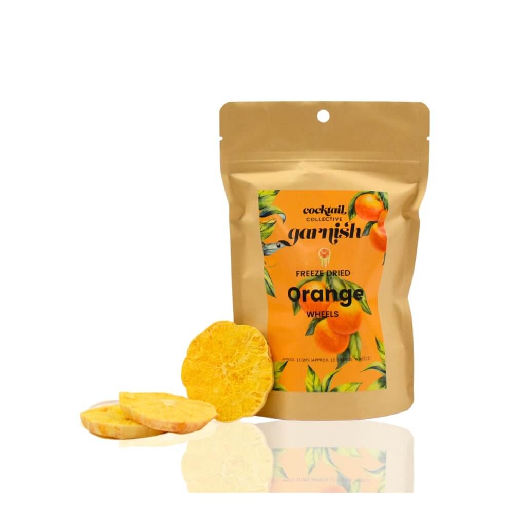 Orange Garnish pack with three pieces of freeze dried orange | Cocktail Collective