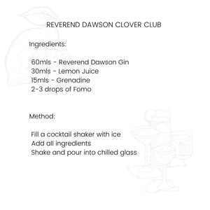 Reverend Dawson Clover Club Recipe 