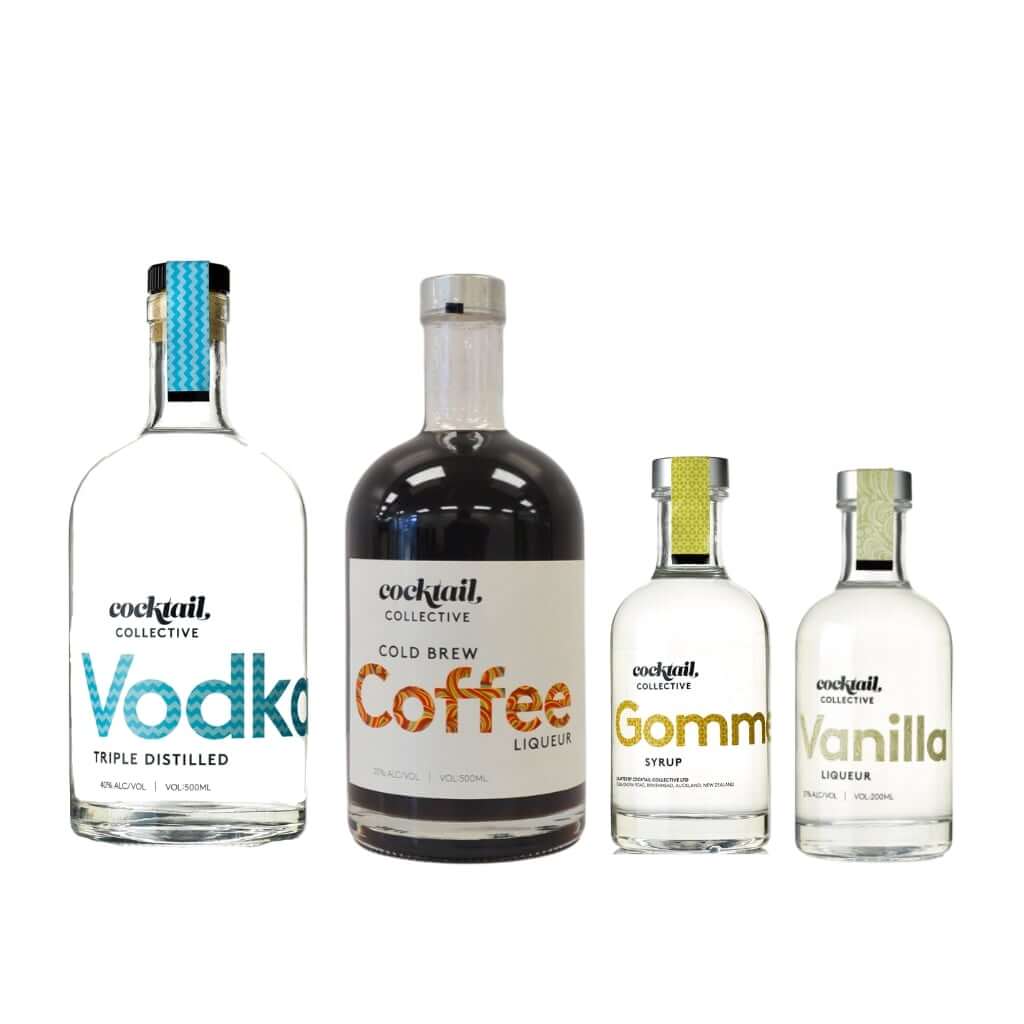 Cocktail Collective Vodka, Cold Brew Coffee Liqueur, 200ML Gomme Syrup and Vanilla Liqueur