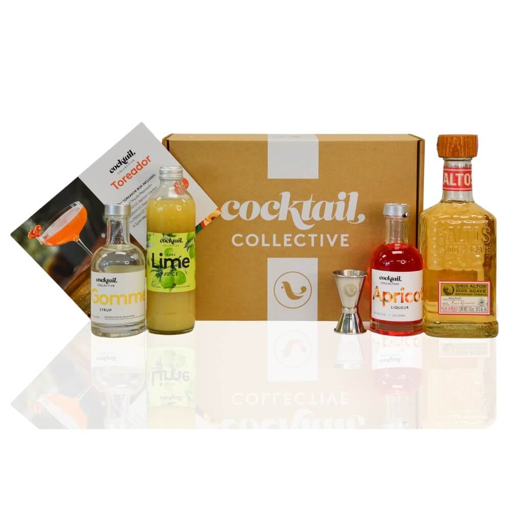 Toreador box with Altos Olmeca Reposado, Apricot Liqueur, Lime Juice, Gomme Syrup