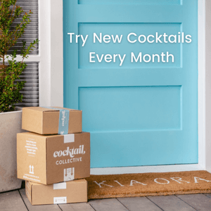 Cocktail boxes delivered to a blue door with the words kia ora on doormat