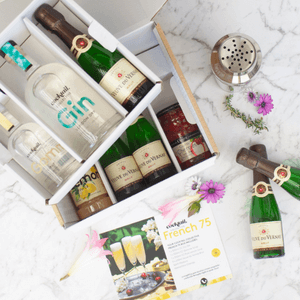French 75 cocktail box and ingredients by Cocktail Collective