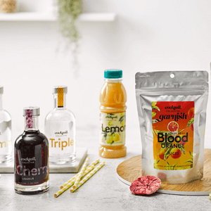 Selection of cocktail ingredients and garnishes by Cocktail Collective