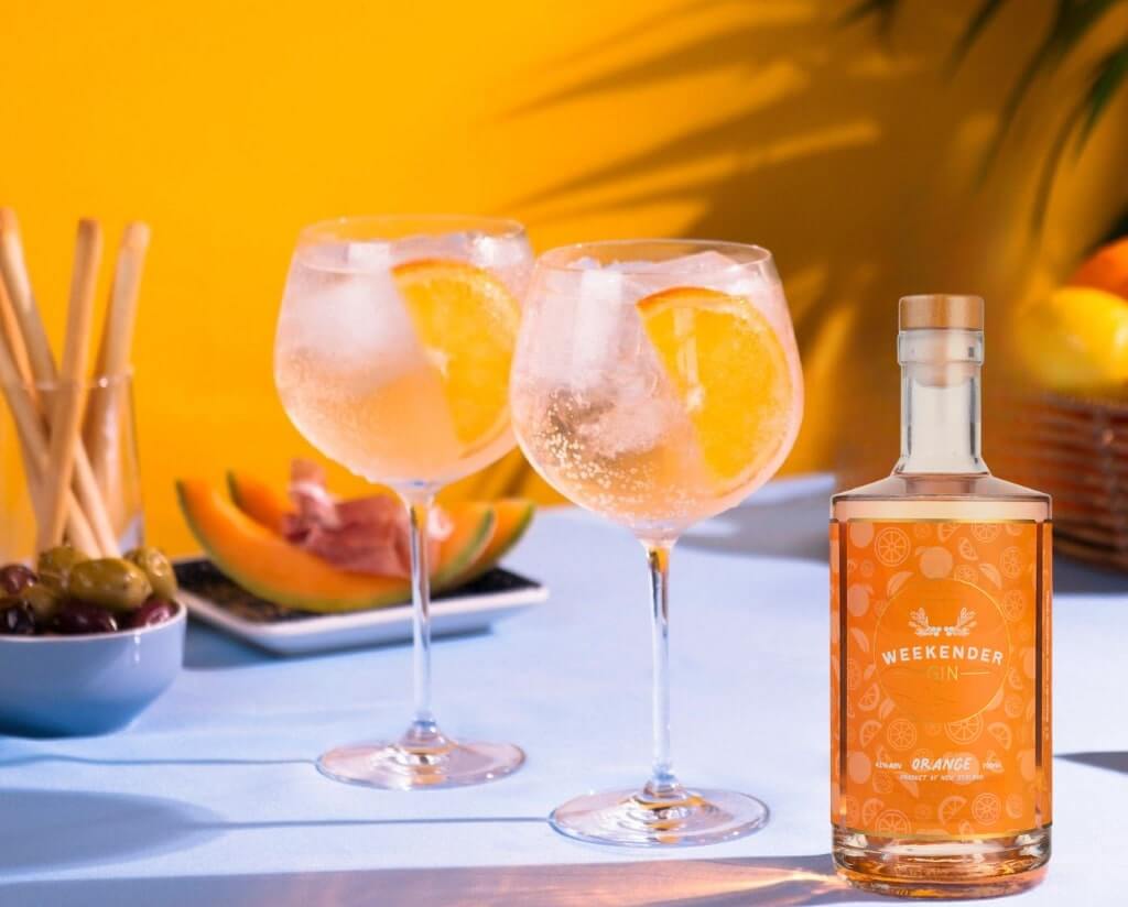 Weekender Orange Gin G&T with orange slice garnish