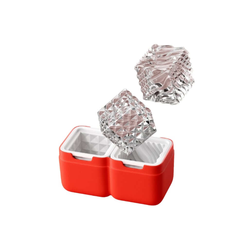 Zoku ice moulds with patterned luxe ice cubes. 