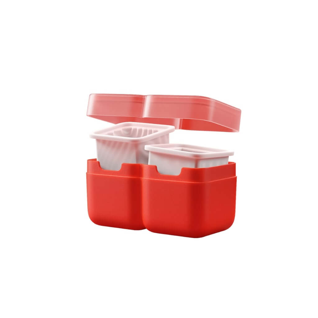 Zoku Ice mould parts including the container, silicone mould and lid 