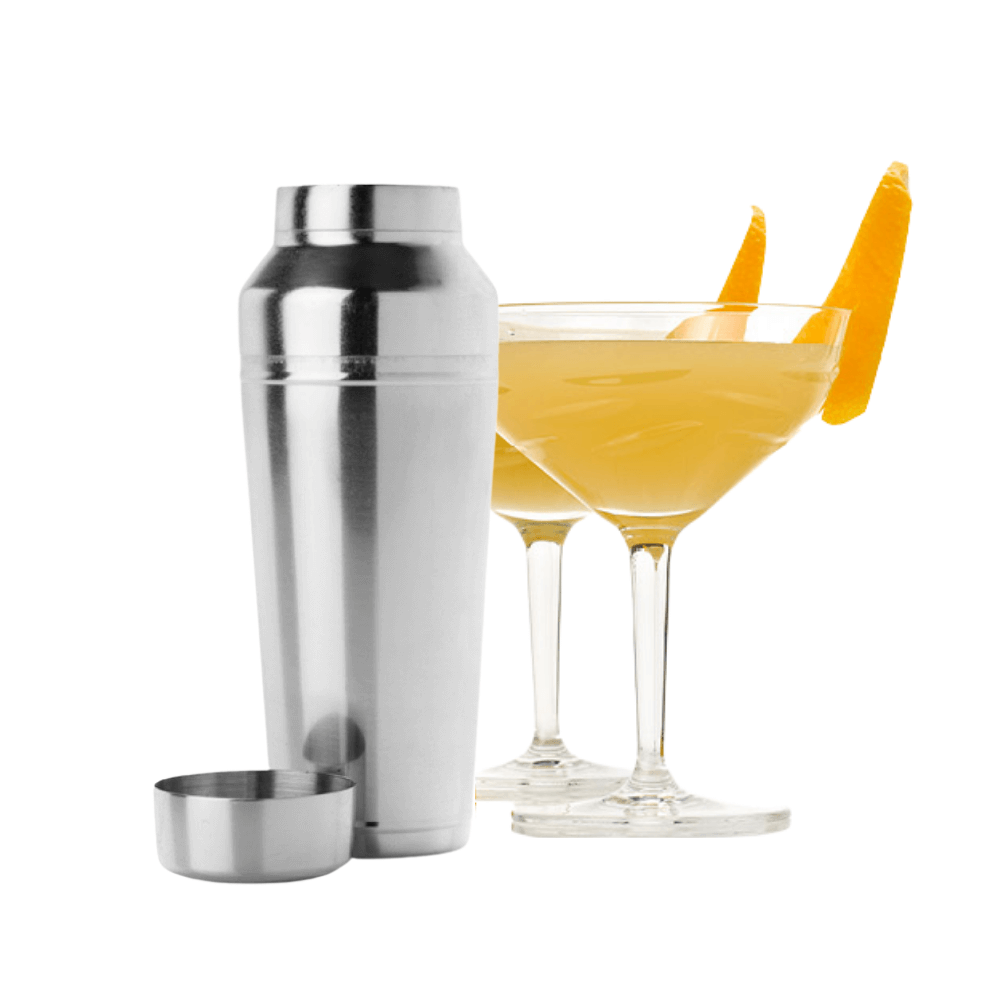 The 3-piece Silver Omaha Shaker with built-in strainer from Cocktail Collective