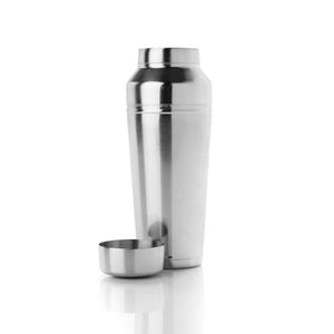 A stainless steel Omaha cocktail shaker