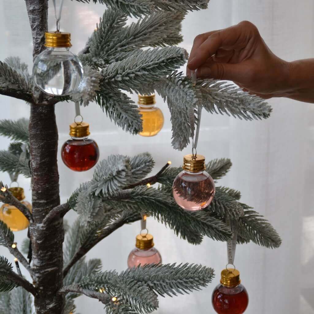 NZ Gin baubles on Christmas tree