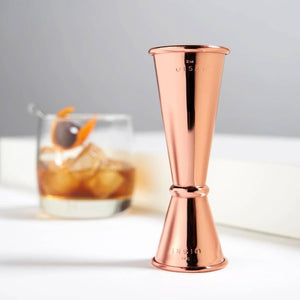 Copper Spirit Measure with cocktail 