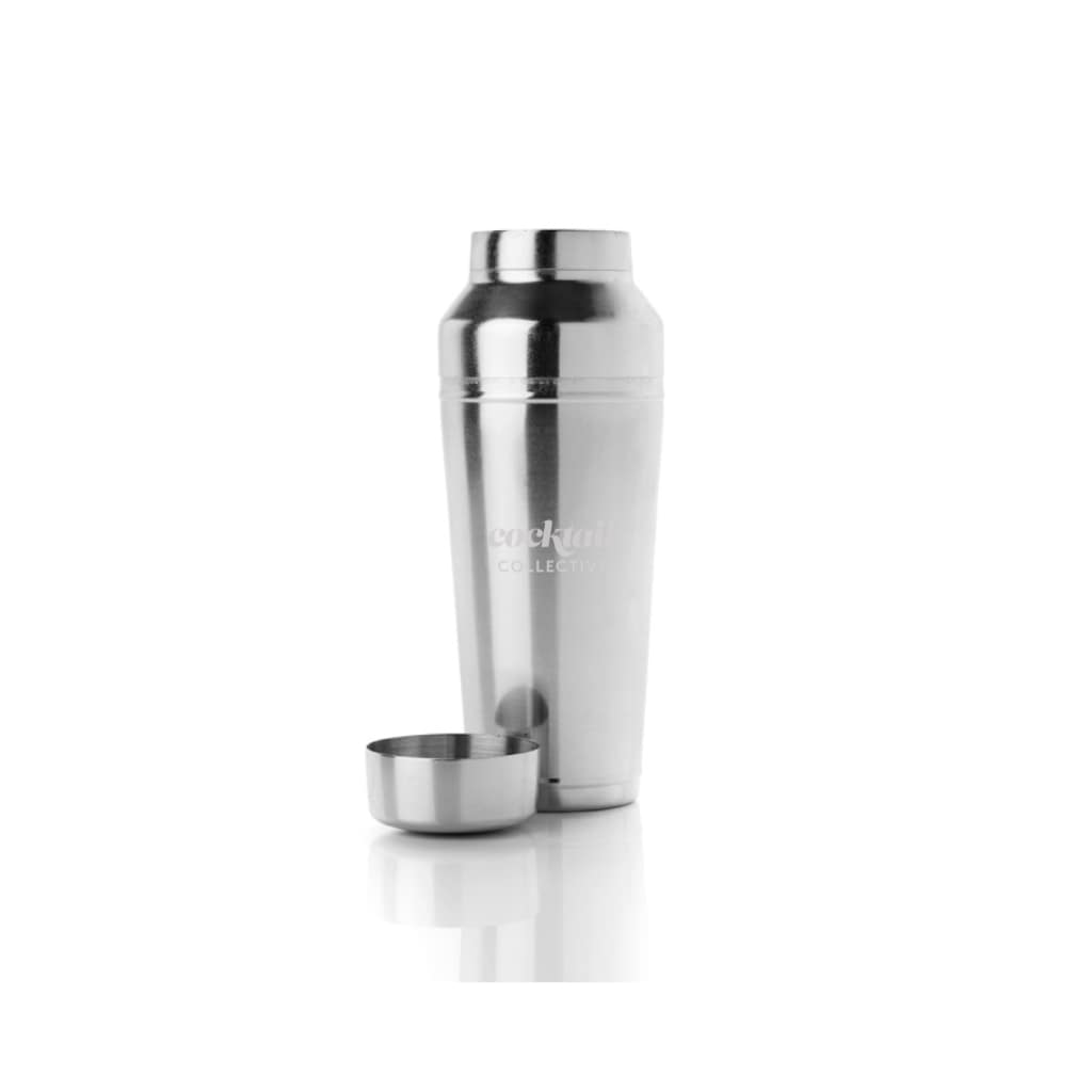 The 3-piece Silver Omaha Shaker with built-in strainer from Cocktail Collective