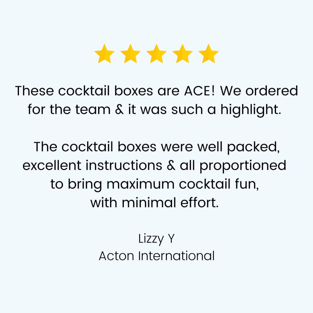 Corporate review from Acton on cocktail boxes and service