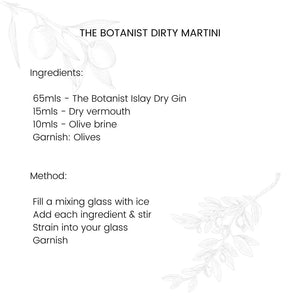 The Botanist Dirty Martini Cocktail Recipe