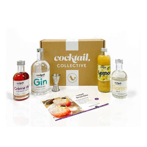 The Bramble Cocktail Box ingredients and Cocktail Collective packaging