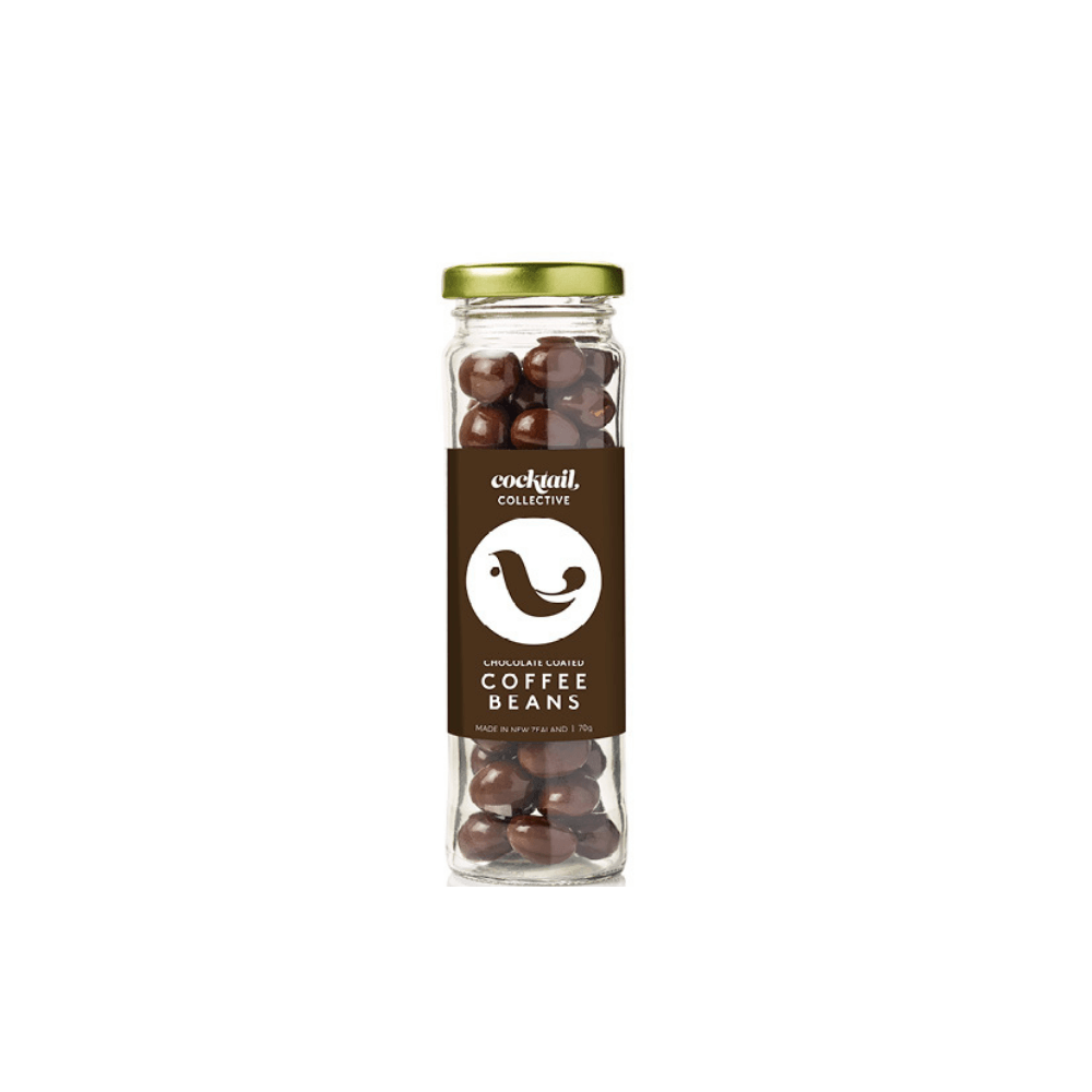 A 70ml jar filled with chocolate coated coffee beans from Cocktail Collective